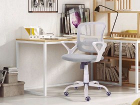 SILLA GIRATORIA BLANCA ERGONÓMICA